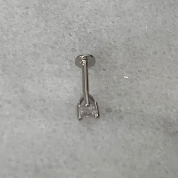 COPY - Sterling Silver Crystal Tear Drop Cartilage Earring - Picture 2 of 3